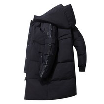 버전 중간 길이 겨울 다운 재킷 남성용 슬림핏 화이트 구스 파카 방풍