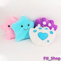 ForU486 LED 극세사 발광 쿠션 별모양 발바닥모양 가지색상 부드러운 인형 플레시, 별쿠션, 블루