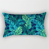쿠션 크리스마스 장식 30x50cm 청록색 기하학 폴리 에스터 베개 커버 의자 소파 홈 인테리어 케이스 깃털 잎 꽃 잉크 쿠션