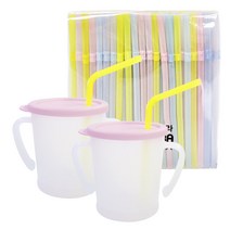 new매직빨대컵 2개 +일회용빨대200p / 간편세척 국민빨대컵, 핑크+핑크