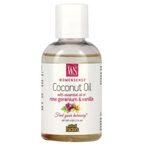 내추럴 팩터스 Wo맨즈 남성ense 로즈제라늄 에센셜 오일 및 바닐라 함유 코코넛오일 115ml 4oz