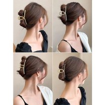 올림머리 집게핀 빅사이즈 메탈 꼬임 진주 긴머리용 대형 헤어집게핀 골드 실버 10종