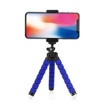 2.1g 문어발 삼각대 셀카봉 자유로운 조절 튼튼한 그립 스마트폰 거치대 포함, 블루, 파워그립홀더