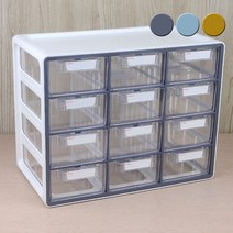시스맥스 시스템 멀티박스 12칸 데스크 소품정리함 악세서리 보관함 메이크업 소품 정리함 레고 정리함 공구 정리함, 옐로우