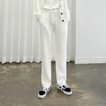 아도르클래식 오션스 플리츠 세미 와이드 스판 밴딩팬츠