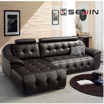 세진침대 에리카 이태리 라텍스 천연가죽 4인 카우치쇼파, 카푸치노(착석시 우측카우치)