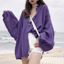 블랑루즈 여성 무지 오버핏 루즈핏 벌룬 셔츠 블라우스