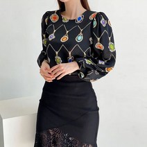러블리감성 세희 보석 블라우스 셔츠
