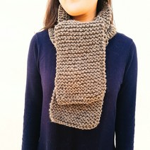 [대바늘 diy] 왕초보 목도리뜨기/ 뜨개질 입문 목도리 만들기 도안, 6진베이지