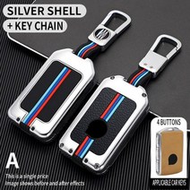볼보 악세사리 튜닝 아연 합금 키 케이스 볼 보 S90 V90 XC40 XC90 2017-2020 스마트키없는 원격 Fob 커버 보호자 가방, Silver-Buckle