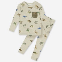 모이모이깜피 아동용 드로잉디노 60수 면스판 9부 내의 상하세트