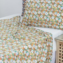 냉장고 인견 스타플라워 옐로 여름 이불 침구세트, (미디움)이불단품