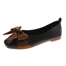 메드블루 1CM 여성 라운드코 왕 리본 플랫 슈즈 Z35_DI_738