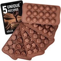 Cute Silicone Molds - 6pk Food Grade + Bonus 5 Recipes Ebook - Non-Stick - Easy To Use And Clean Can, 1