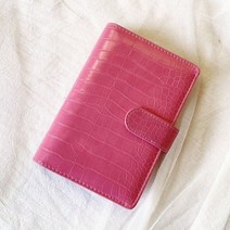 악어 가죽 바인더 마카롱 노트북 DIY 커버 일기 어젠다 플래너 종이 문구 A5 A6, pink