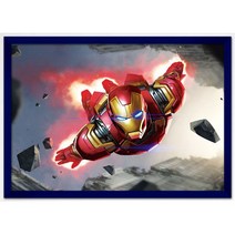 퍼즐라이프 마블 아이언맨 150피스 직소퍼즐액자 PL150-9m, 퍼즐+슬림우드블루액자