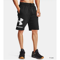 NC백화점 언더아머 [매장정품] 남성 UA 라이벌 플리스 빅 로고 반바지 블랙