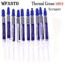 실리콘 서멀 고열 내열 구리스 오일 Wfxstd 10pcs 새로운 열 그리스 붙여 넣기 화합물 스크레이퍼 cpu 방열판 프로세서 gpu 냉각 팬 열 붙여 넣기, 없음