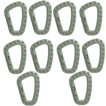 카라비너 등산고리 전술 배낭 버클 빠른 플라스틱 후크 모양 모스켓 기어 야외 캠핑용 개, 10PcsArmy green