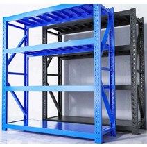 산업용철제선반 파레트랙 랙 중량 고릴라 조립식앵글, 4단블루프레임 200x60x200cm240kg