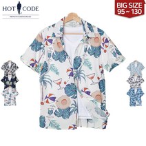 [반팔셔츠] 핫코드 남성용 하와이안 반팔 셔츠 6컬러 HC38