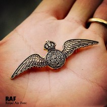 RAF 영국 제국 왕실 공군 파일럿 군사 배지 금속 황동 장교 모자 장식 브로치 핀, [01] No 3