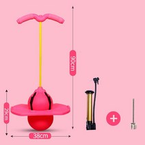 손잡이가 달린 바운싱 공 점프 밸런스 보드 바운시 야외 스포츠 운동 남아용 장난감, [03] Rose red