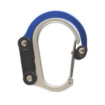 암벽등반장비 등강기 어센더 클라이밍 다기능 하이브리드 기어 클립 카라비너 ​​ 도 회전, 1pc 블루