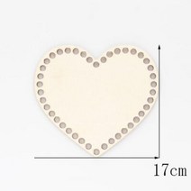 나무공예 재료 10/20/30cm 천연 나무 장식 DIY 짠 가방 하단 액세서리 수제 개 침대 집 요람 둥지 공예, 6.17cm heart 3pcs