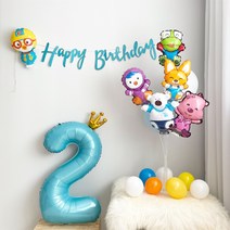 뽀로로 풍선 생일파티세트 두돌 세돌풍선, 1