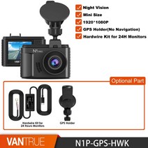 어라운드뷰 후방 사이드 카메라 Vantrue-N1 프로 대시 캠 1.5인치 미니 자동차 DVR 카메라 1080P 비디오 레, 04 N1P-GPS-HKW_03 128G