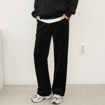 가비진 여성용 골덴 따뜻 편안 기모 코듀로이 일자 밴딩 팬츠 바지