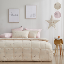 에그룸 부드러운 마이크로모달 항균 옥수수솜 봄가을 사계절 안심 차렵이불 베이지 핑크 2color