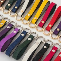 퀼팅맘 핸드폰 키링 미니 천연 가죽 가방 부자재 핸드백 클러치백 파우치 스트랩 끈 (오링 개고리), [오링/골드] 블랙