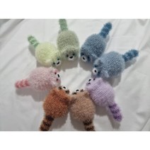 동물친구들 1탄 라쿤 수세미 / 핸드메이드 손뜨개 완제품, 1. 라벤다블러쉬, 1. 고리있음, 1. 합포장(종이)