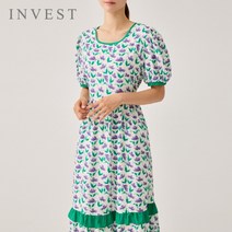 [인베스트] 플라워볼륨소매롱원피스_V2M1OP4101