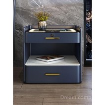 무선 충전 조명 협탁 침대 사이드 거실 테이블 북유럽 인테리어 디자인, 모델, 블루+3색조명+무선충전