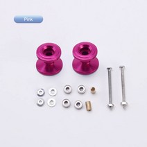 강아지낮은유모차 95423 라이트 더블 알루미늄 롤러 타미야 미니 4WD 모델 예비 2 Lot, 2.Pink