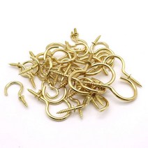 바나나 걸이 거치대 브레드박스 인치 나사 후크 컵 후크 홈 스토리지 금속 천장 나사 식 벽 주방 정원 식물, 50pcs 29mm 후크