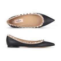 발렌티노 1W2S0403 VOD N91 락스터드 페이턴트 가죽 발레리나 플랫슈즈