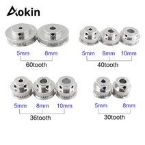 타이밍 풀리 호환 3D 프린터 부품 GT2 30 36 40 60 치아 휠 보어 5mm 8mm 알루미늄 기어 폭 6mm 2GT 액세서리 Reprap, 60T W6 B5