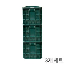 국내제작 다용도 과일 농산물 플라스틱 이사박스 운반상자 3개세트(녹색)