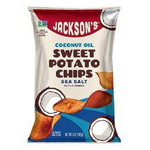 (미국과자) Jackson s 고구마 케틀 칩 버라이어티 팩(5oz 4개 팩), 바다 소금 / 코코 오일 (5 온스  7 카운트)