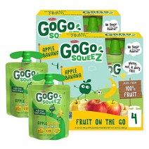 고고스퀴즈 프룻 온 더 고 사과 바나나 91g 4개입 2팩 미국 GoGo SQUEEZ Fruit On The Go Apple Banana 간식
