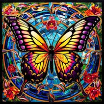 비즈보석십자수 나비와장미 패브릭 대형 큐빅 명화 공예 DIY 구슬 공작 해바라기 세트 금전수 도안 사과, 40x40 cm