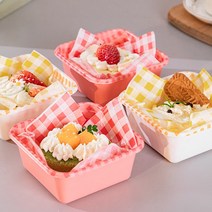 /국내배송/보틀케이크 티라미수 체크도시락 박스 일회용용기 포장박스 케이크상자 레드/옐로우(50개/100/300개), 100개, 옐로우