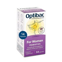 Optibac Probiotics 여성용 - 질 식물 및 요로 건강을 지원하는 비건 프로바이오틱 - 14캡슐, 14 Count (Pack of 1)