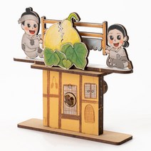 [클릭해바] 오토마타 전래동화 만들기 꾸미기 키트 어린이 돌봄 교실 방과후 공작 활동 단체 유치원 나무 공예 소품 세트 방과후 수업 행사용 교구 교재 초등 학습 유아 홈스쿨링, 오토마타(흥부전)+스티커