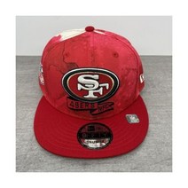 New Era 9FIFTY San Francisco 49ers NFC NFL 사이드라인 잉크 염색 스냅백 모자 - 레드 196314142502