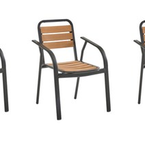 야외 카페 펜션 고급스러운 디자인 등받이 의자 E 오브제 예쁜, 오크